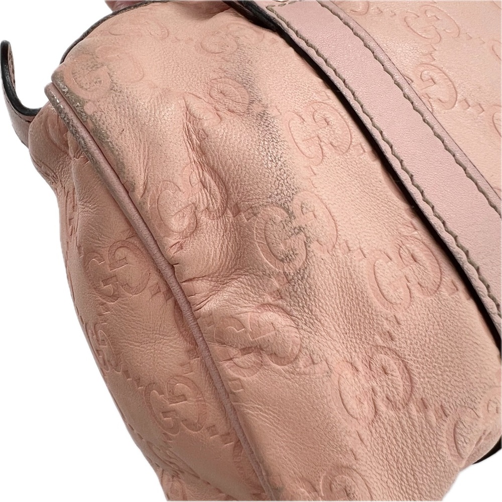 GUCCI GG Small Joy Boston Bag Guccissima Leather Powder/Baby Pink Authentic - Picture 14 of 17